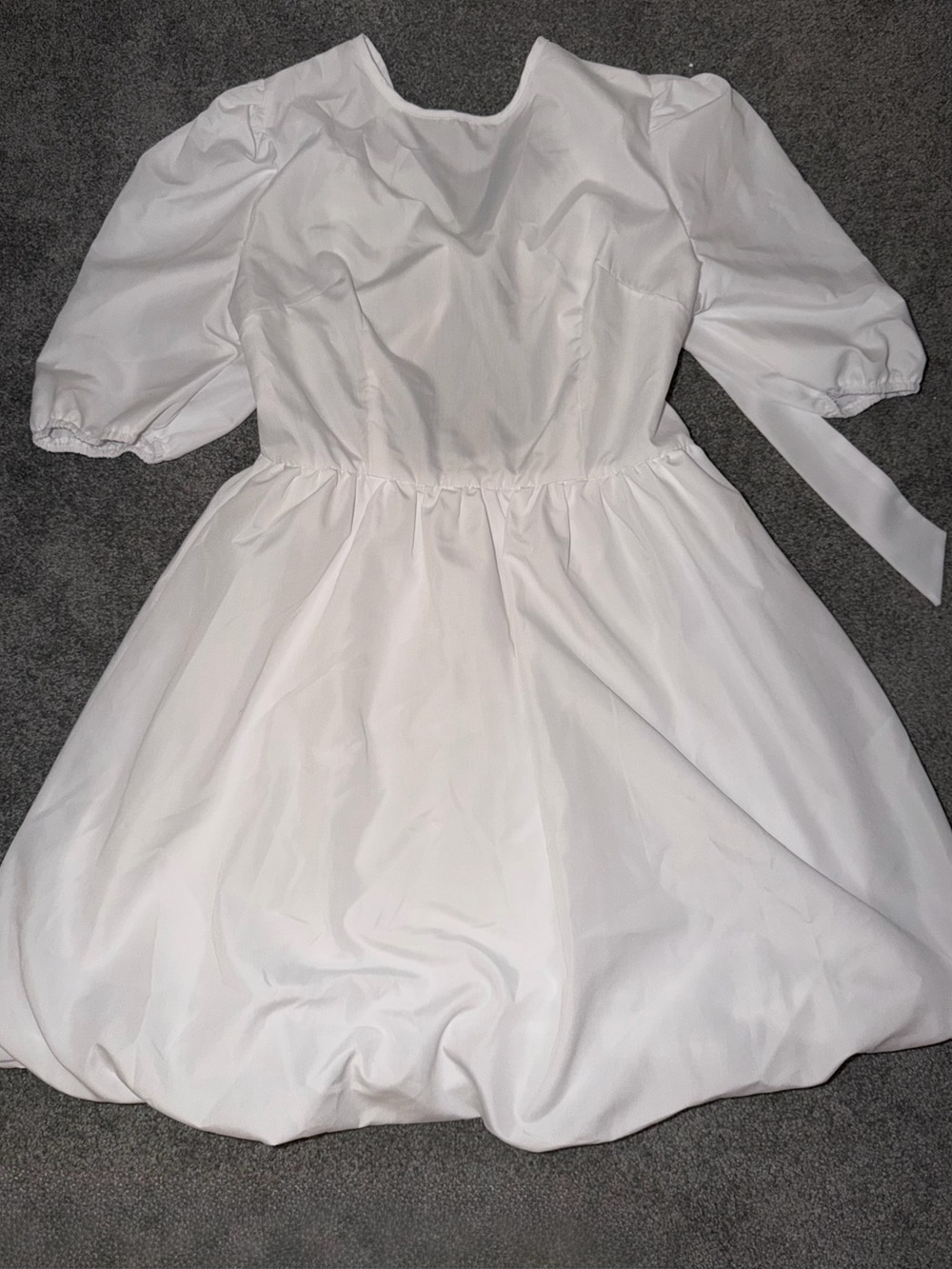 SHEIN White Puff-Sleeve Mini Dress